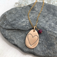Open Heart Pebble Necklace