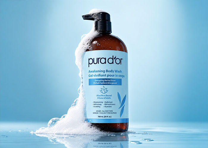 PURA D’OR Awakening Body Wash, a Daily Cleanser that Nourishes the Skin